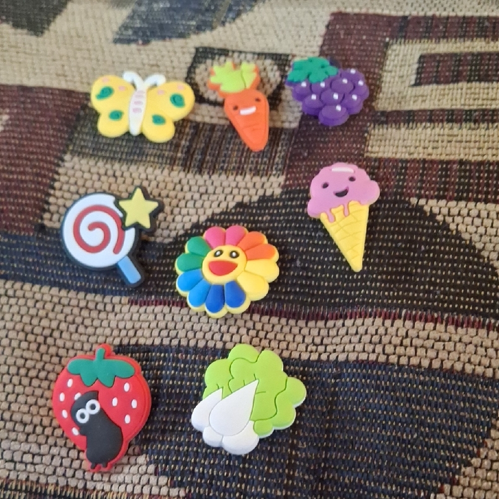 Colorful Cute Shoe Charms - Multicolor Flower, Ice Cream & Fruit Accessories